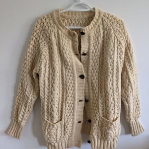 Hand-knit Irish "Fisherman" Cardigan
